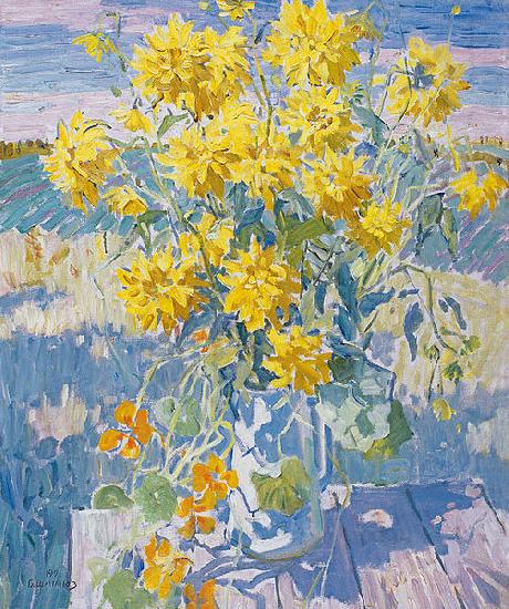 September Yellow flowers, unknow artist